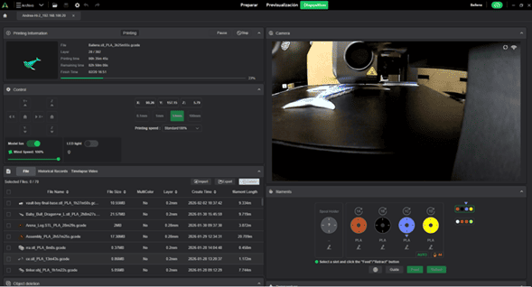 Remote camera monitoring during print