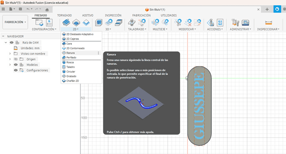 2D contour machining operation