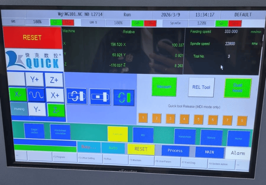 CNC setup and origin configuration