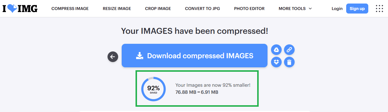 Compression results