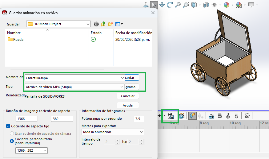 SolidWorks AVI export settings