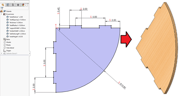 Fully parametric assembly of the plant stand