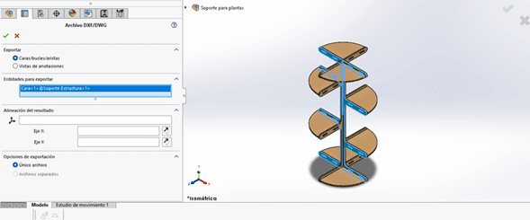 DXF file generated from parametric model