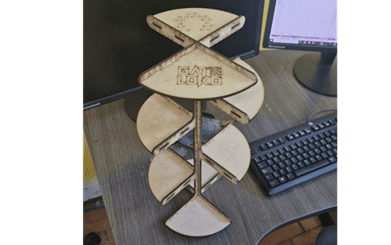 Final assembled laser-cut plant stand