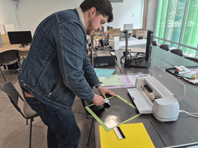 Vinyl sheet placed on cutting mat