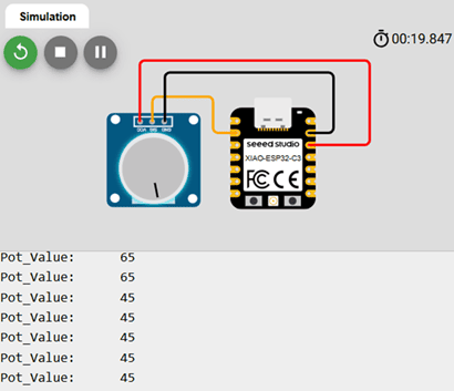 Analog input test with serial communication