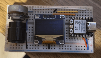 Schematic and simulation of mapped ADC reading with OLED