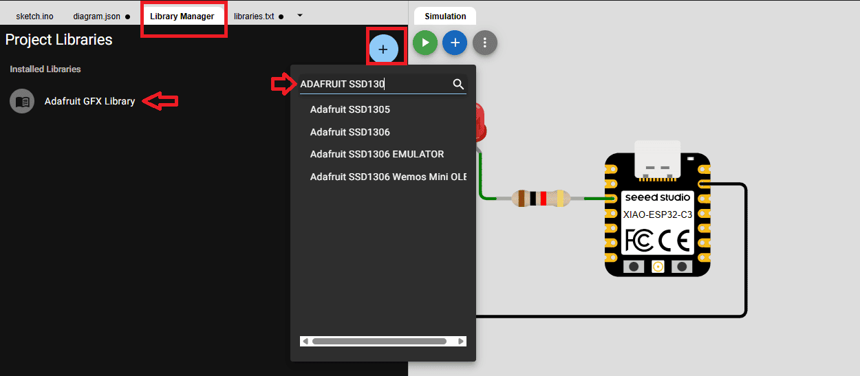 Adding libraries in Wokwi