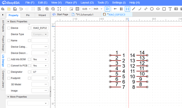 Pin distribution layout for new XIAO component