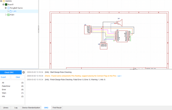 DRC tool showing error checking process
