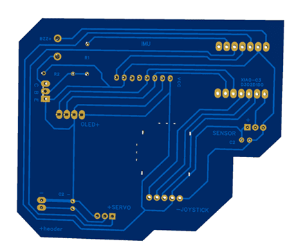 PCB 3D render bottom layer