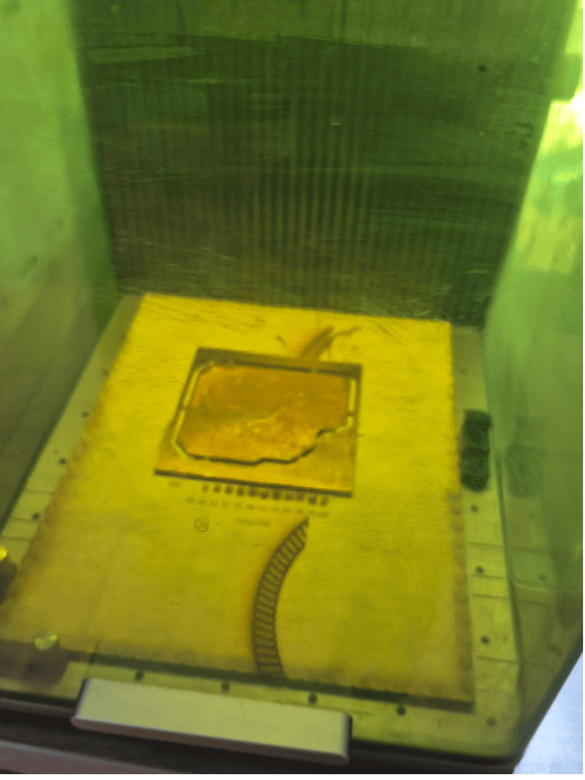 PCB mounted on laser cutter