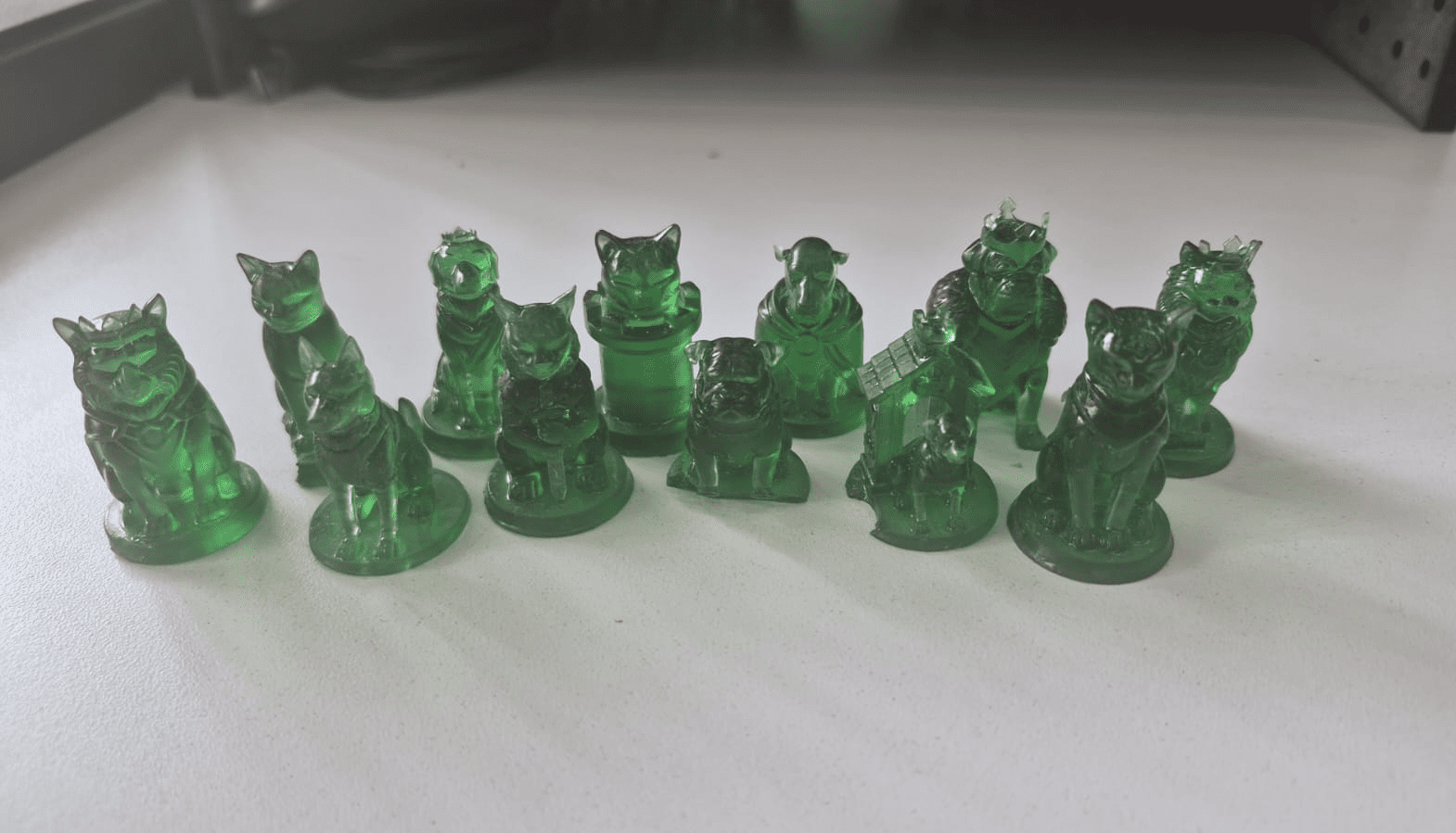 Finished resin chess pieces