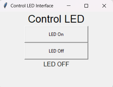 Guizero interface showing LED OFF state