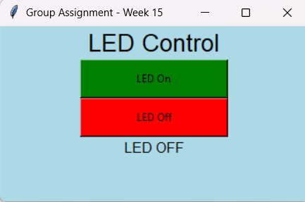 Improved Guizero interface showing LED OFF state