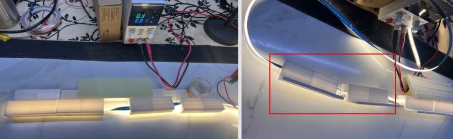 COB LED diffusion test