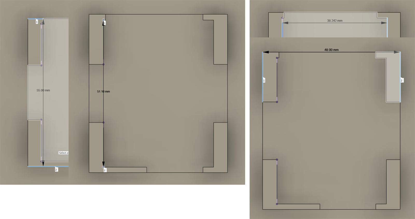 Electronics holder model dimensions
