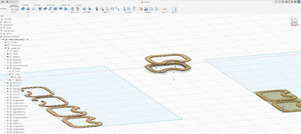 Wooden frame layout before the second CNC attempt