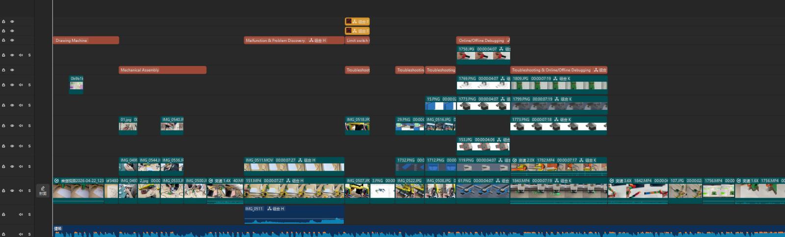 Video editing timeline