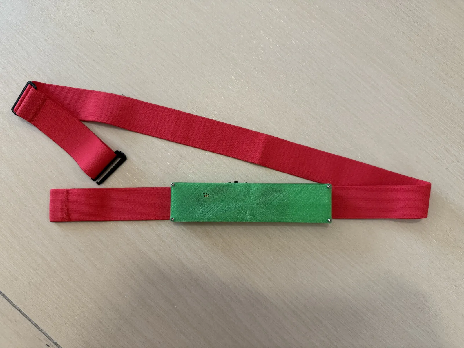 Completed Seebscribe wearable attached to the elastic chest strap