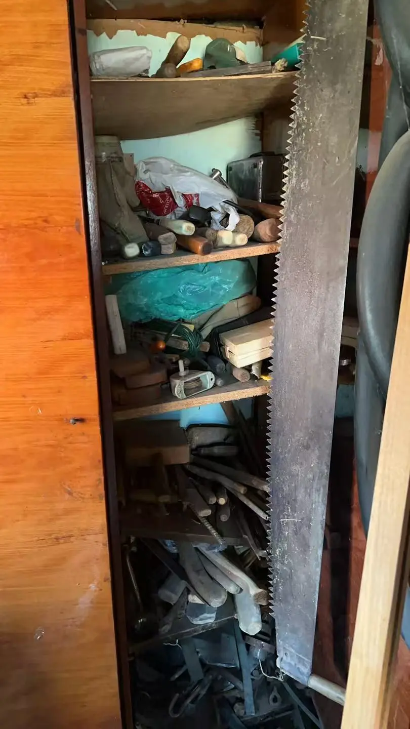 My childhood home workshop with tools and benches