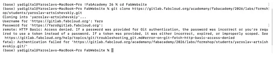 Git clone works