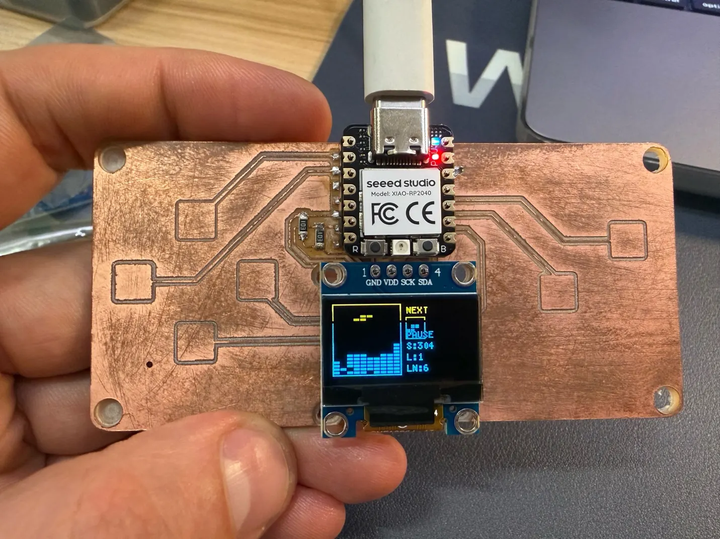 Tetris demo on QPad display