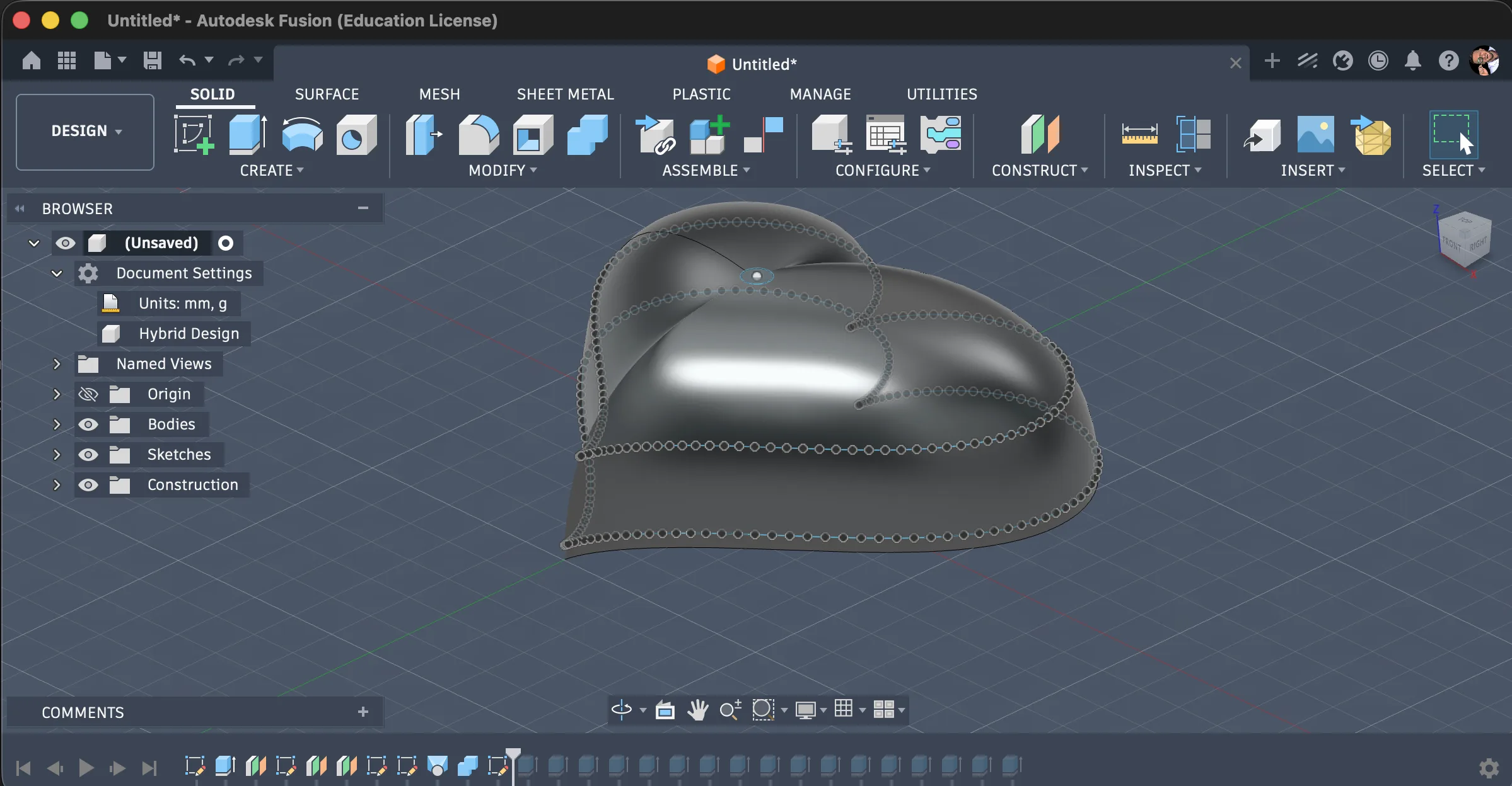 Fusion 360 design iteration for the wildcard heart model