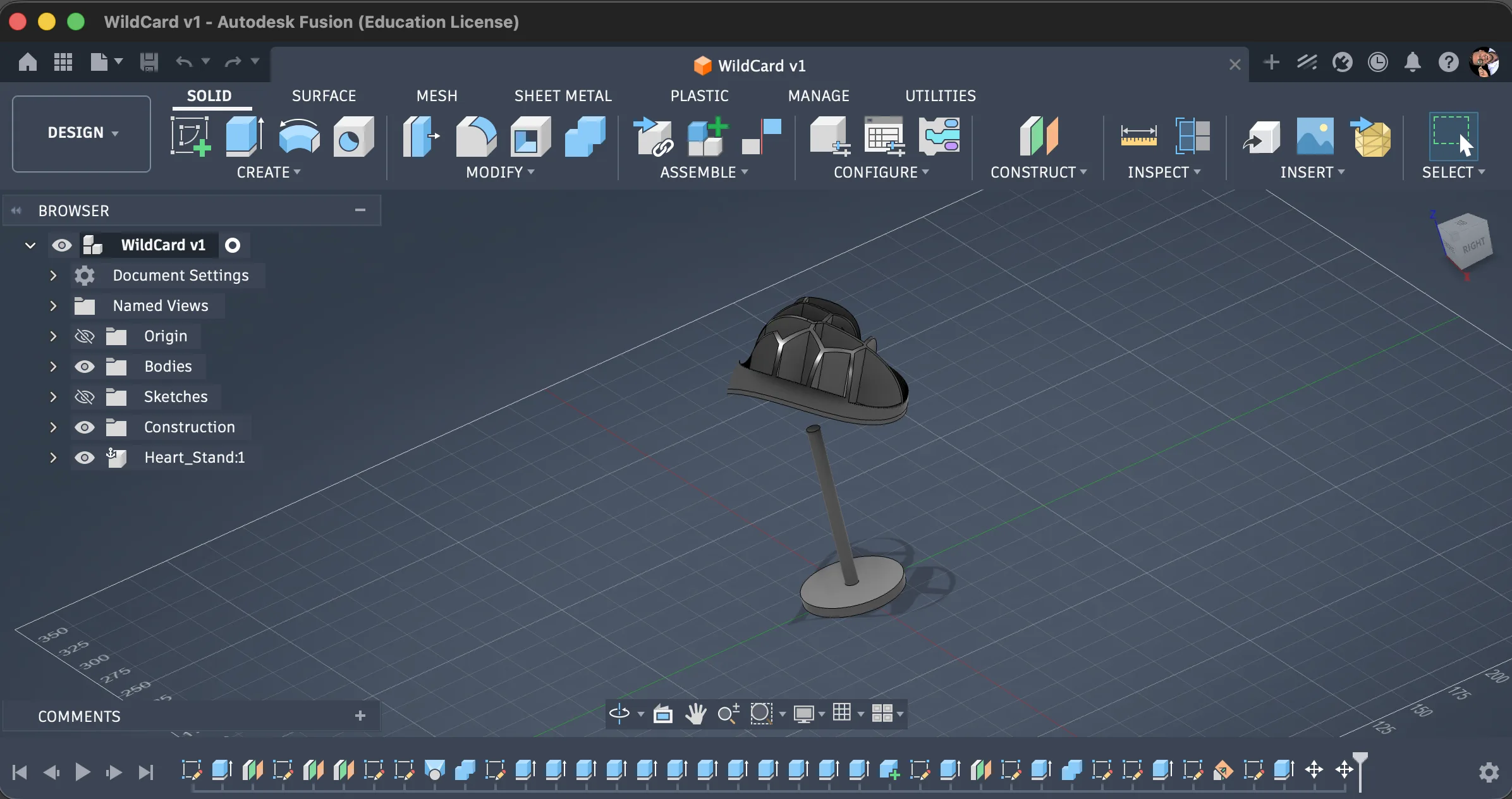 Fusion 360 final view before printing the first model
