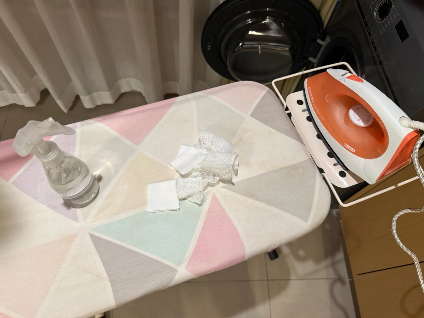 First paper tissue test inside the printed heart shape
