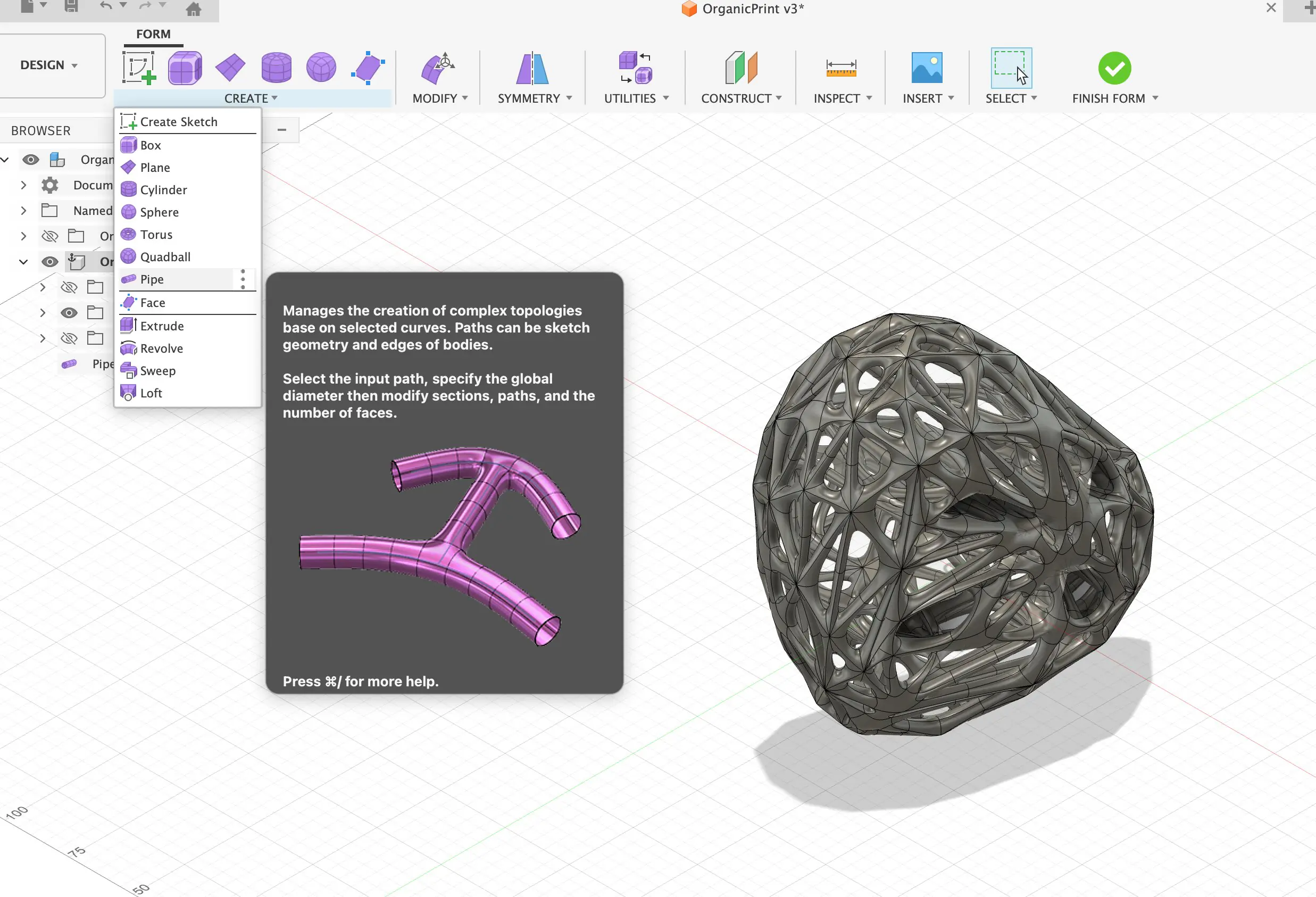 Attempt 2 - Final organic shape