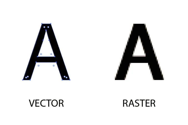 Raster and vector letter comparison
