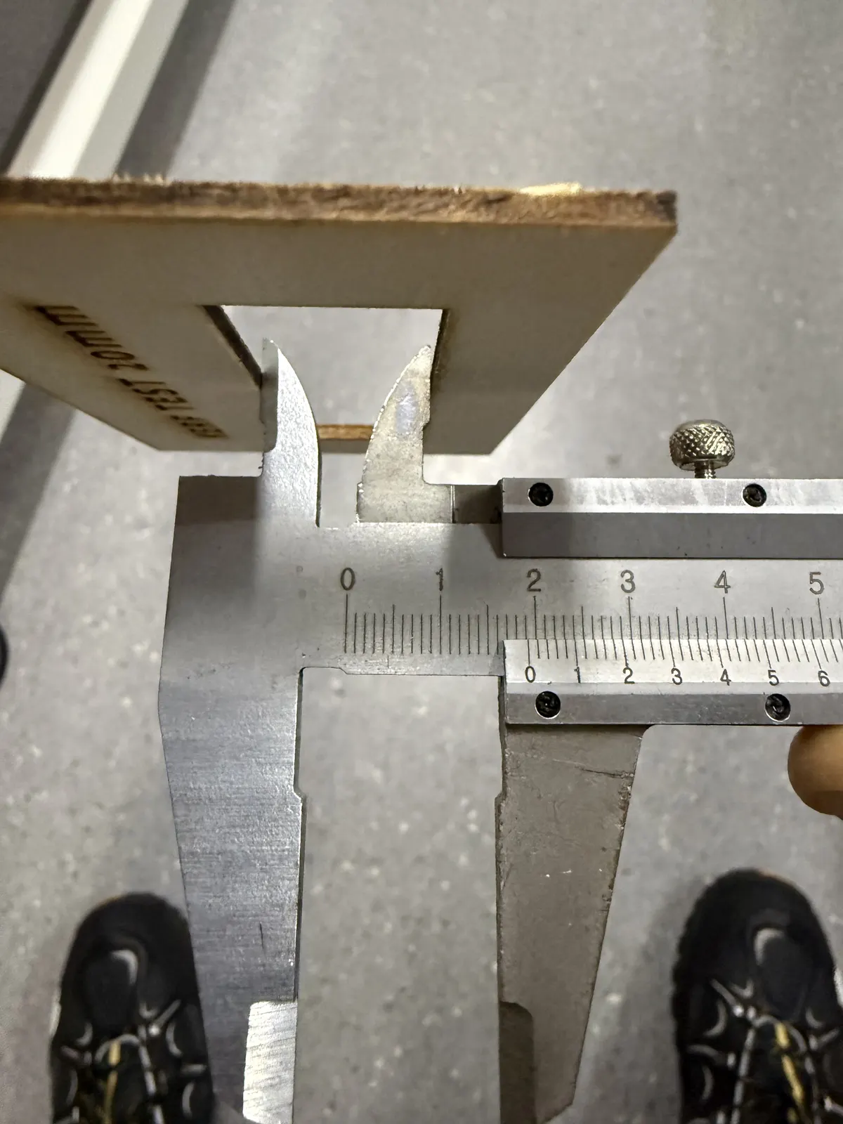 Designed 20 mm rectangle used to test the curve on 2.5 mm plywood