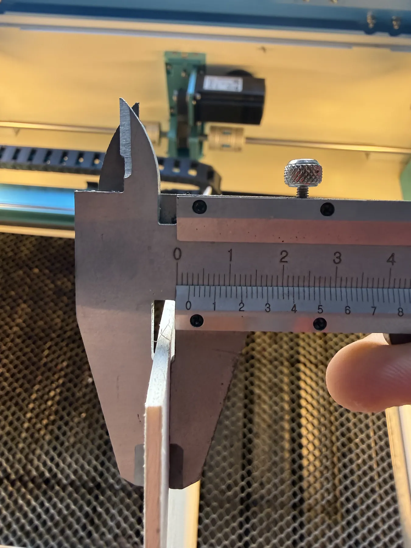 Laser cutting test in progress