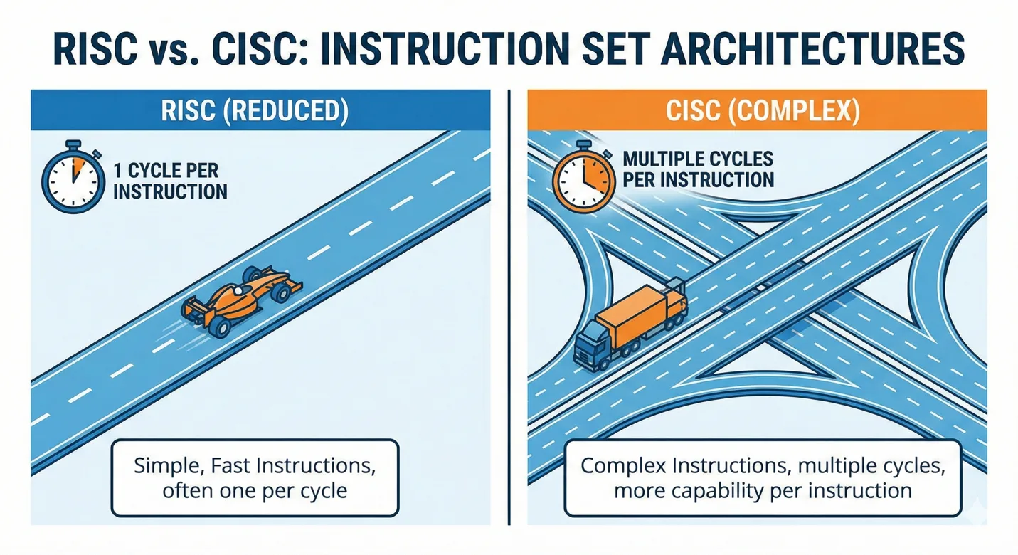 RISC and CISC comparison chart
