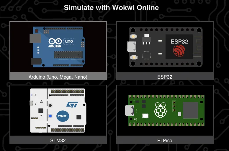 Wokwi emulator homepage