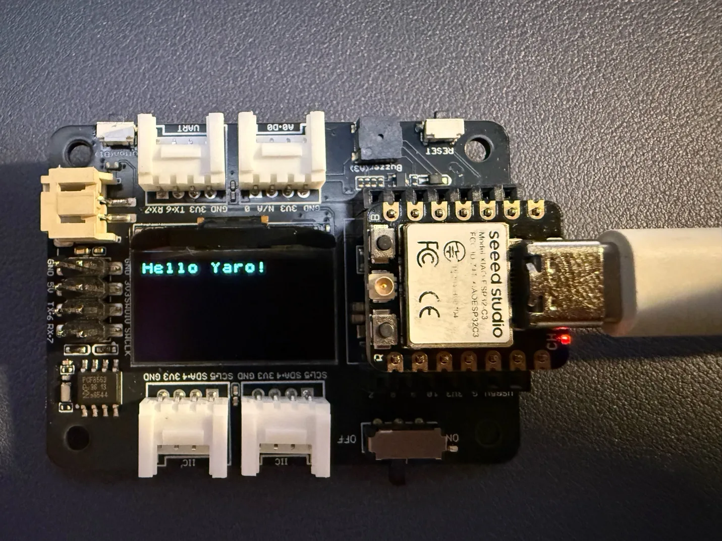 OLED display hello-world test