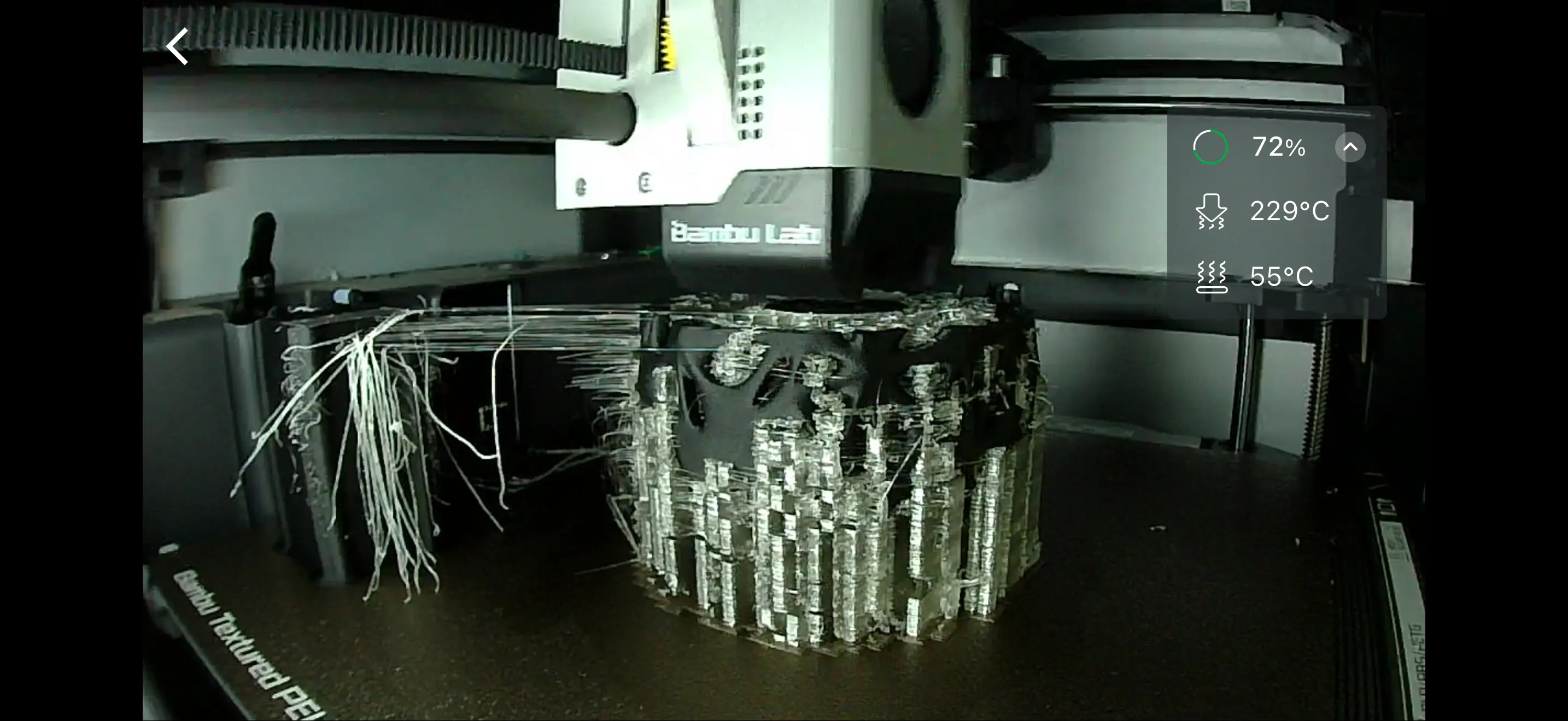 Print process severe stringing
