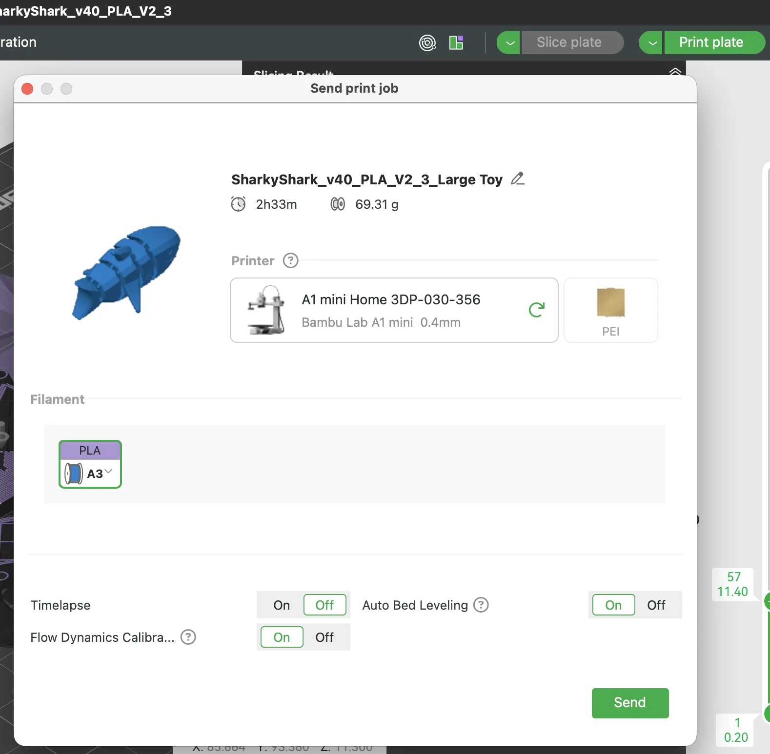 Bambu Studio print plate dialog