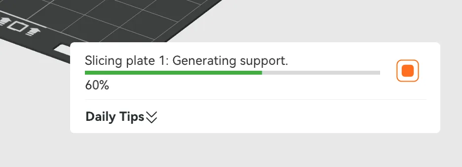 Bambu Studio slicing progress