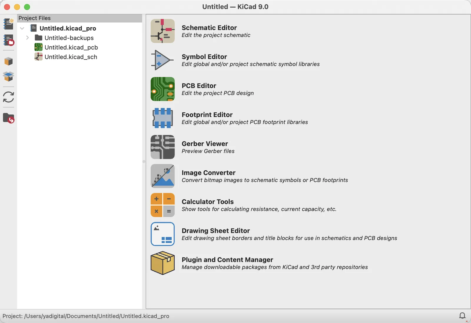 KiCad installation screenshot