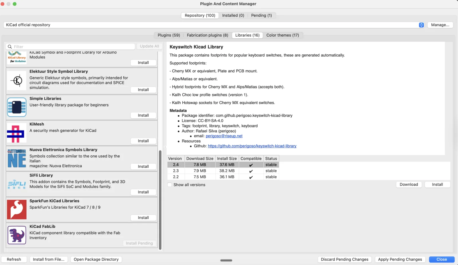 KiCad Fab library installation