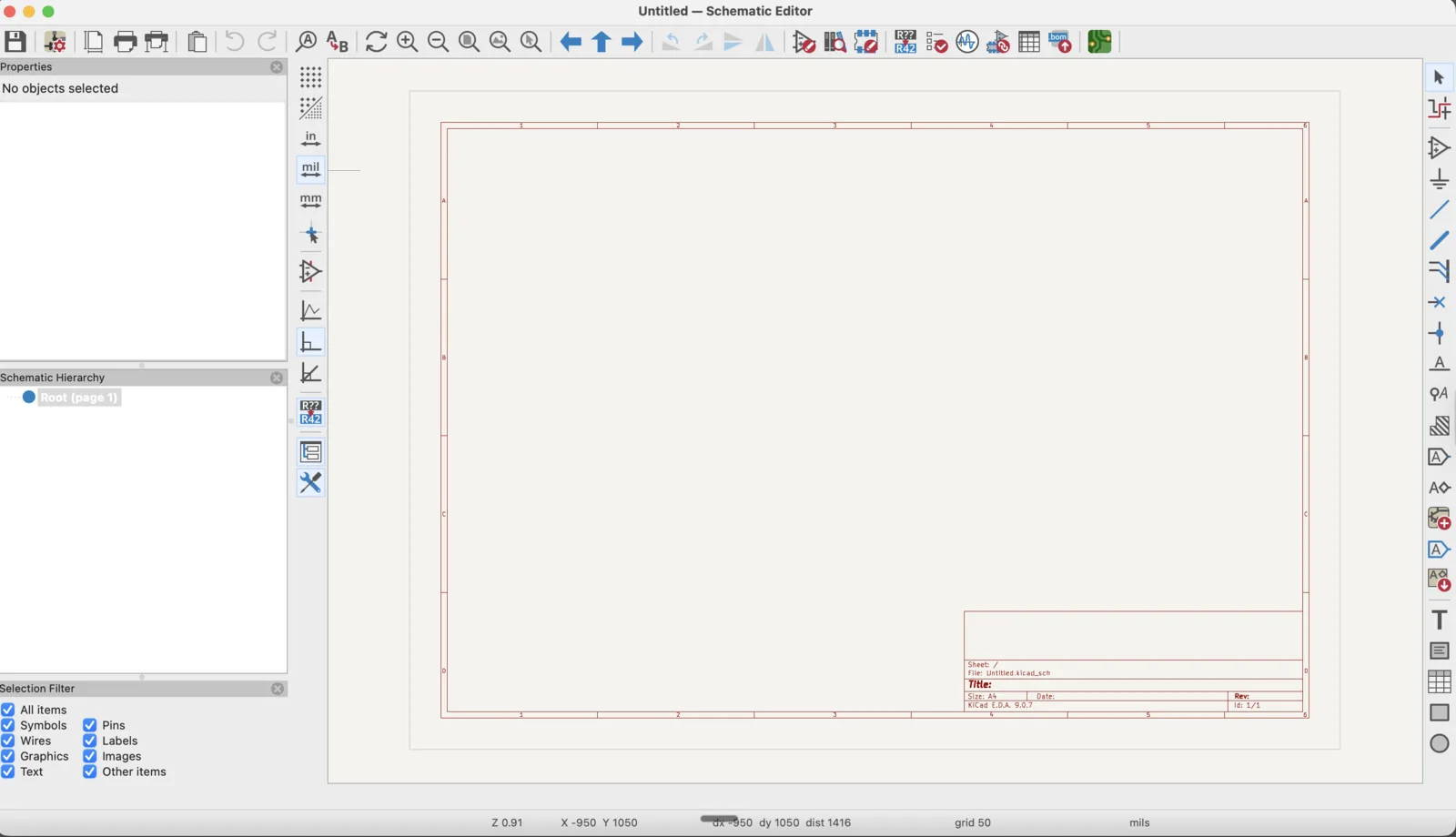 KiCad environment after setup