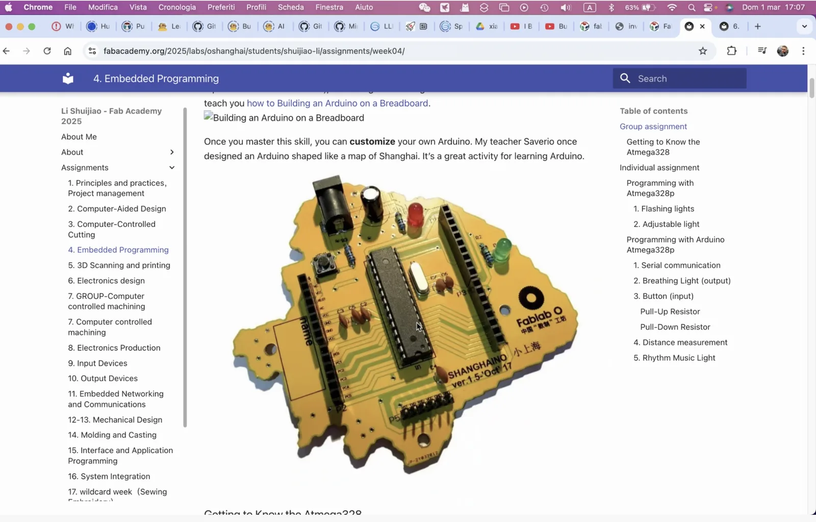 Reference board example from Fab Academy