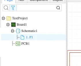 EasyEDA project structure with schematic and PCB