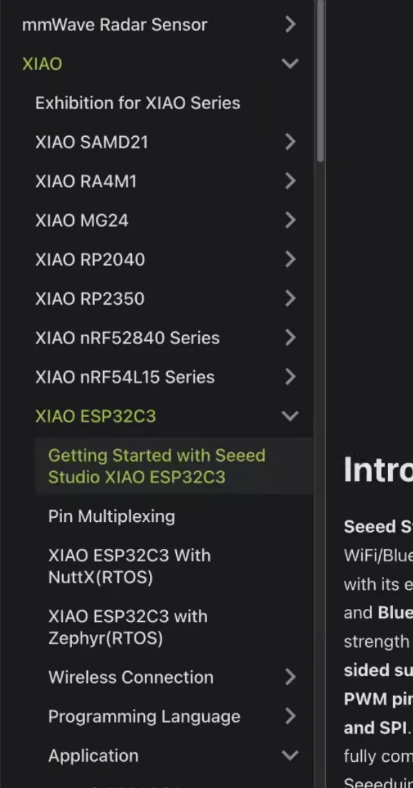 XIAO documentation link