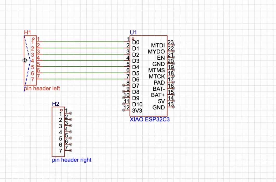 Connecting pins by touch in the schematic