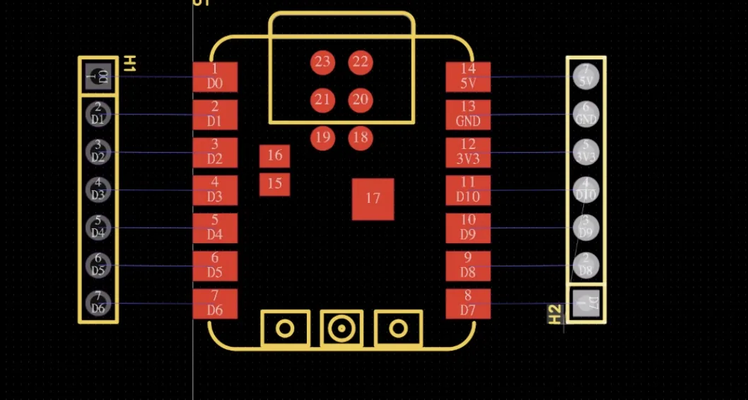Header placement not matching the XIAO board yet