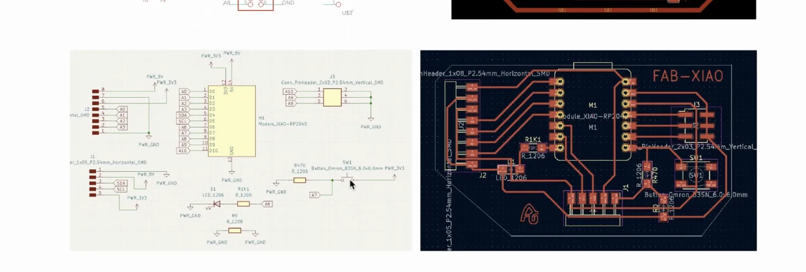 Reference schematic with LED and resistor