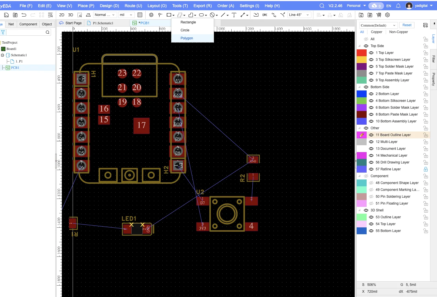 Drawing the board outline